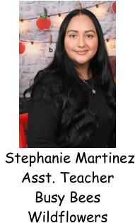 Stephanie Martinez Asst. Teacher Busy Bees Wildflowers
